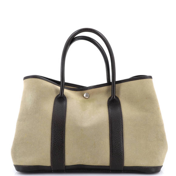 Hermes 36 Garden Party Tote Toile and Leather - Picture 1 of 7